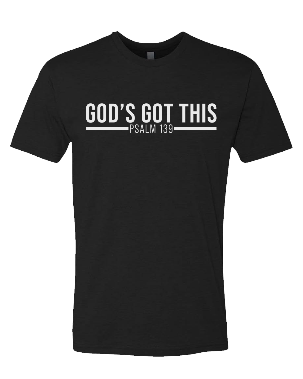 Black Christian lifestyle gym t-shirt with 'God's Got This' text