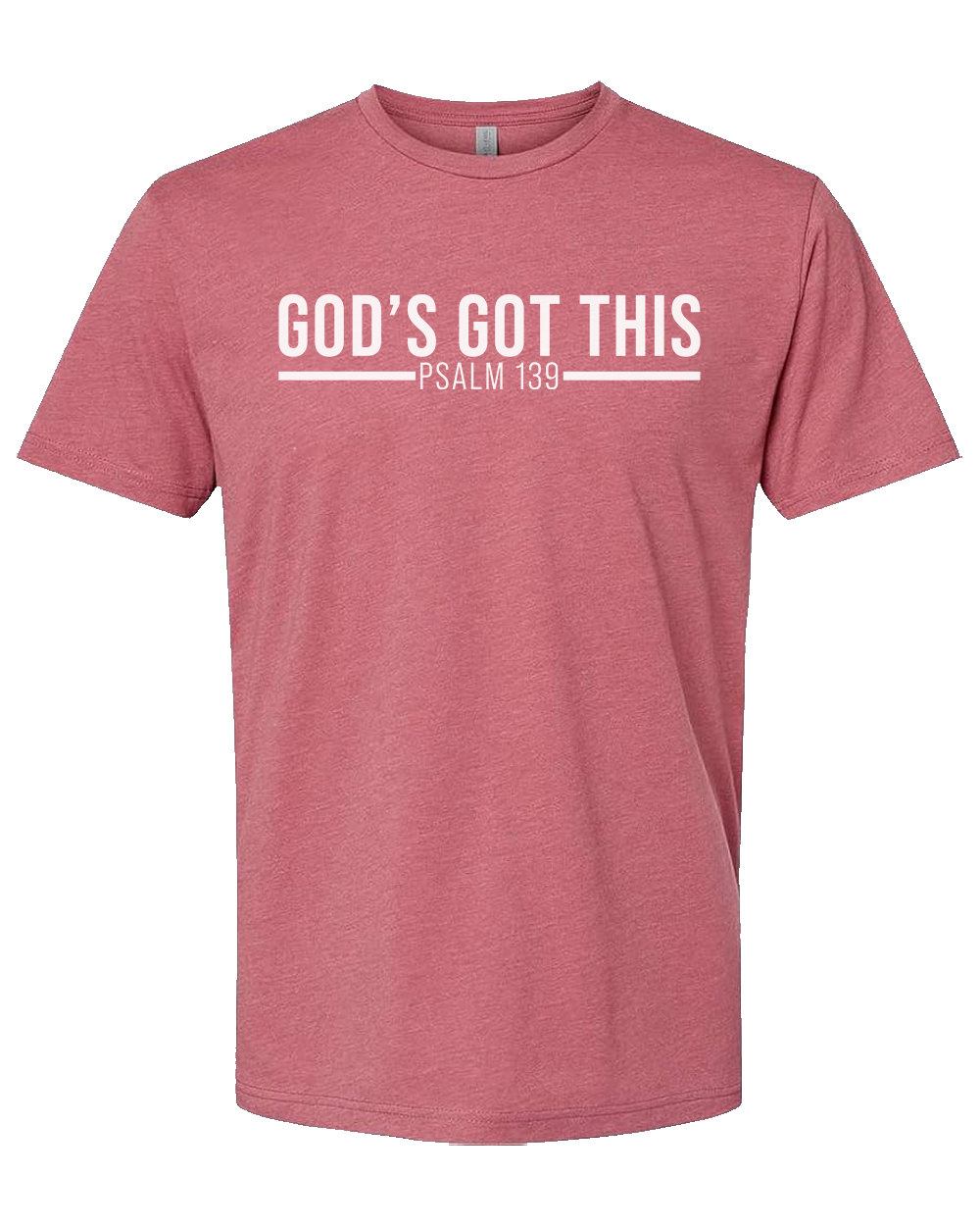 Red Christian lifestyle gym t-shirt with 'GOD'S GOTTHIS' text