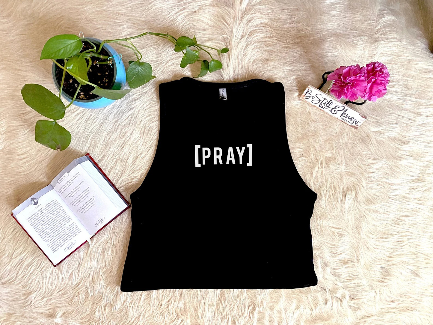 Pray Sleeveless Crop Top