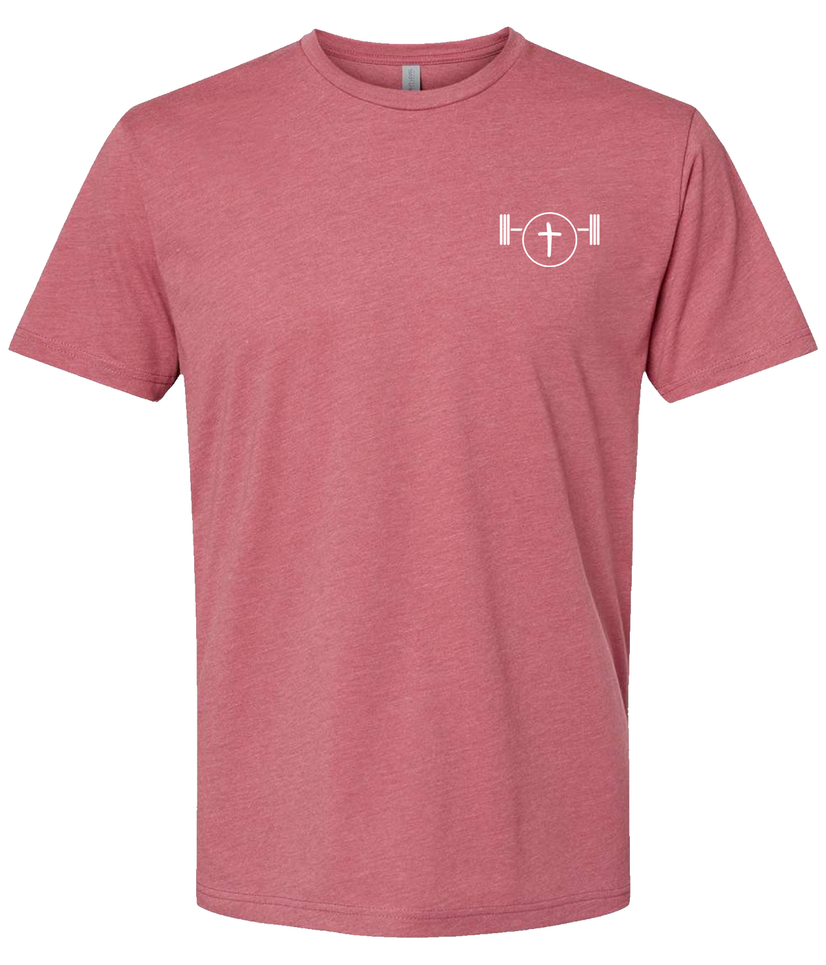 Heather Mauve t-shirt front with the Disciplined Apparel left chest logo